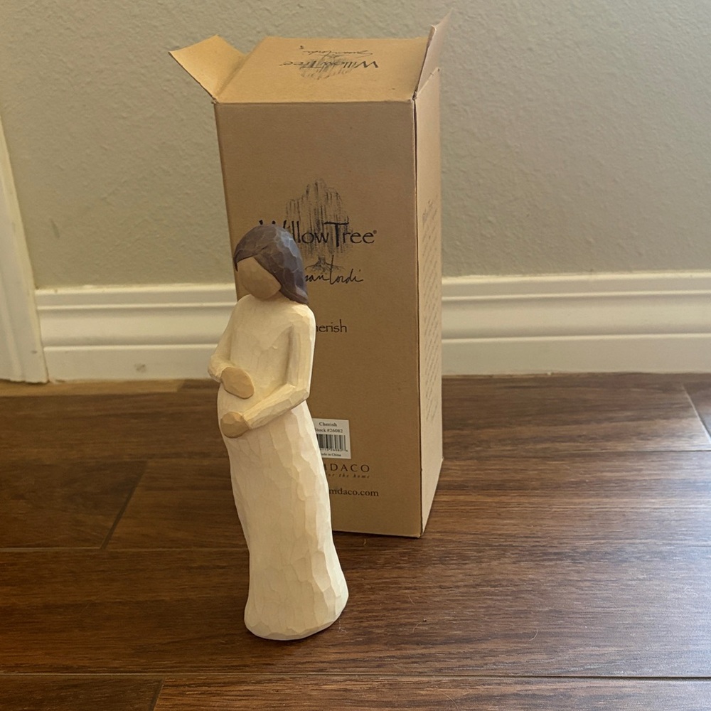 Willow Tree Expectant Mother Figurine in Cream and Brown